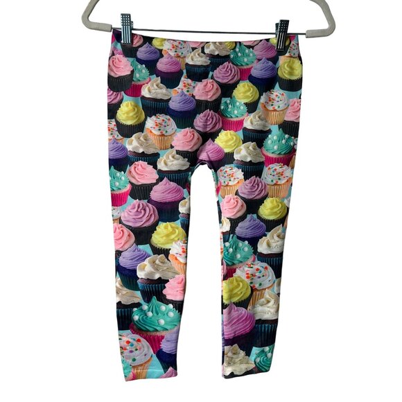 Kohls SO Seamless Crazy Cupcake Print Leggings Size 10/12 Multicolor Kidcore NEW - Picture 1 of 6